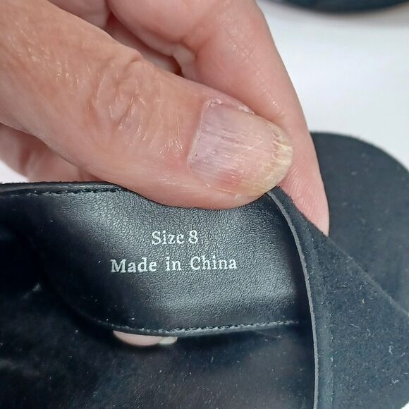 Dolce Vita Size 8 HENDRIX Black Suede Ankle Strap 4" Block Heel Stud Sandals - Picture 7 of 11